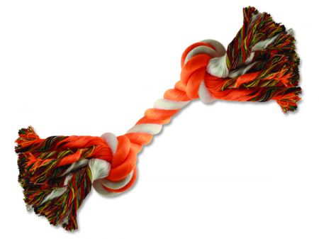 Uzel DOG FANTASY bavlněný oranžovo-bílý 2 knoty 20 cm