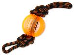 Přetahovadlo DOG FANTASY lano s míčem oranžové 35 cm
