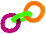 Hračka DOG FANTASY 3 kruhy gumové barevné 16 cm