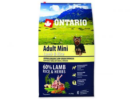 ONTARIO Dog Adult Mini Lamb & Rice - 6,5kg
