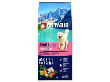 ONTARIO Dog Adult Large Fish & Rice - 12kg