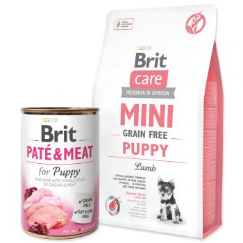 BRIT Care Mini Grain Free Puppy Lamb + ZDARMA konzerva - 2,4kg