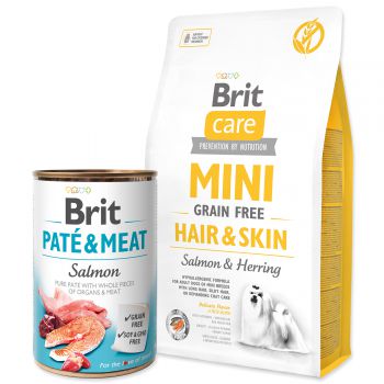 BRIT Care Dog Mini Grain Free Hair & Skin + ZDARMA konzerva - 2,4kg