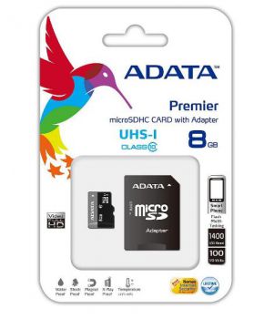 Micro SDHC karta 8GB UHS-I Class 10 + SD adaptér Premier